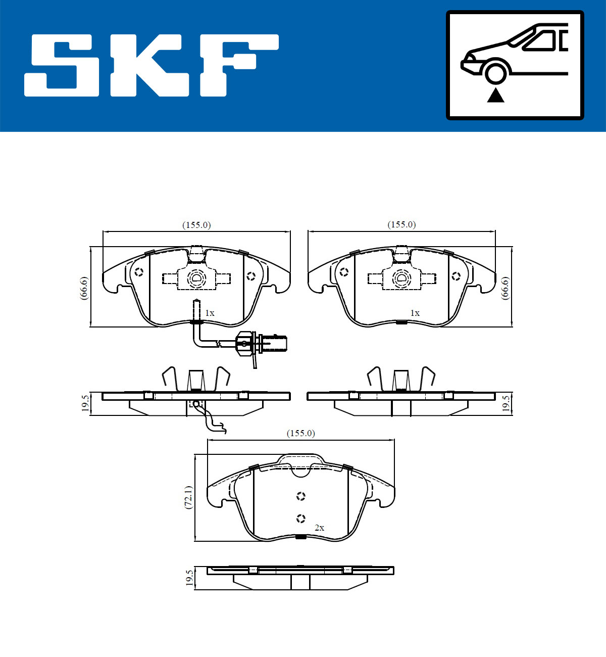 Set placute frana,frana disc VKBP 80046 E SKF